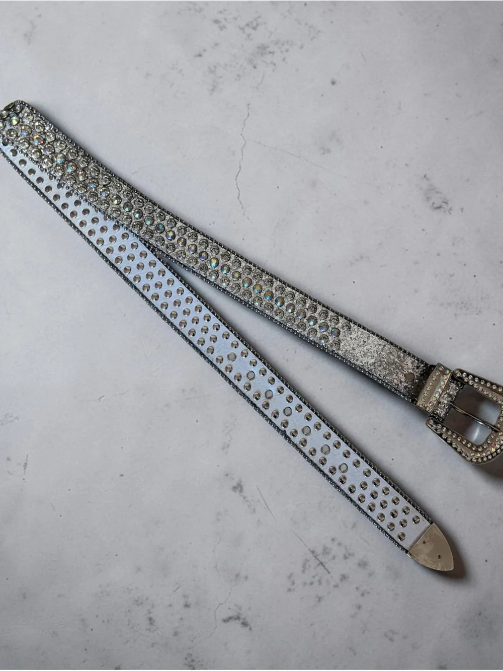 Target Silver Rhinestone Studded Women's Belt - Picture 1 of 4